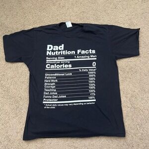 Black dad nutrition facts t-shirt Size L